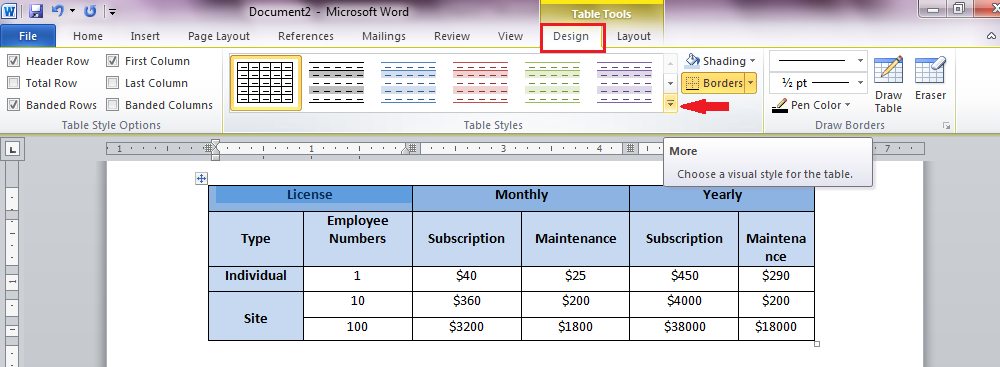How to design table by applying different format and style – Computer ...